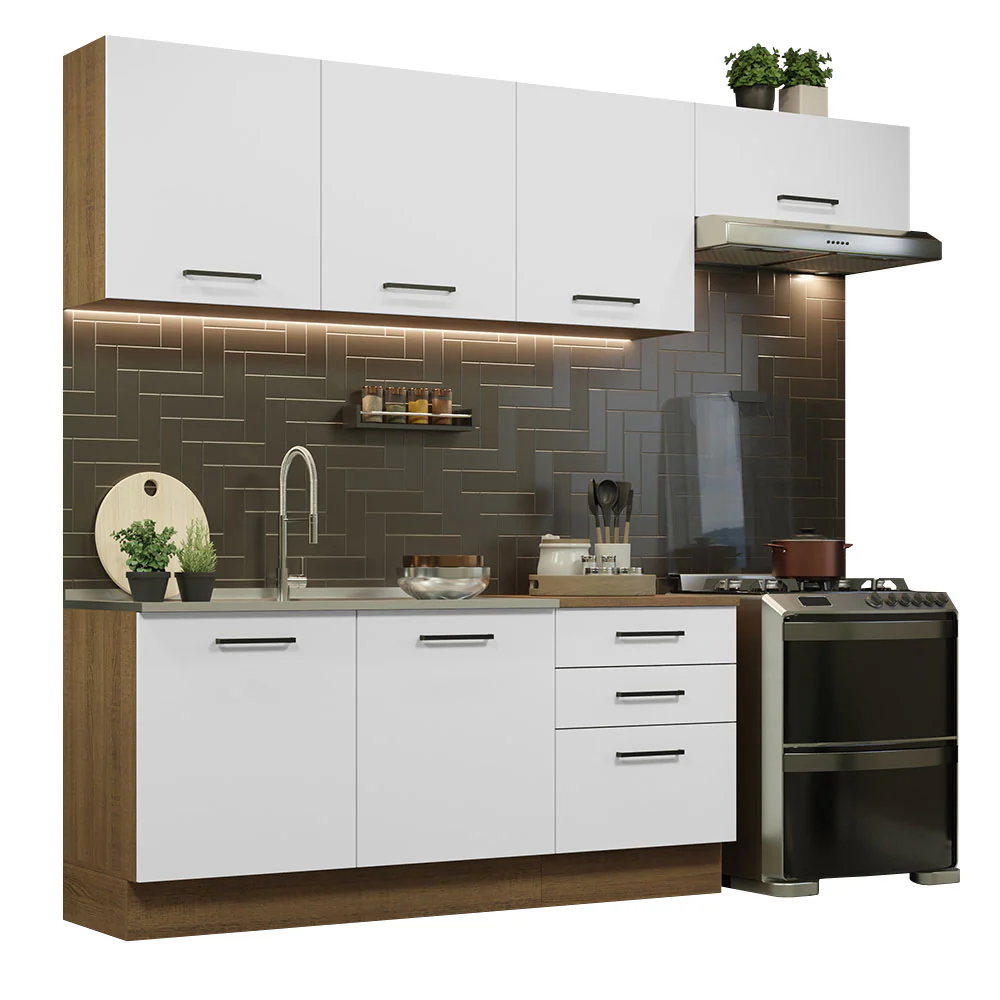 Combo completo de Cocina 260cm Marrón/Blanco Agata Madesa 02 - Image 3
