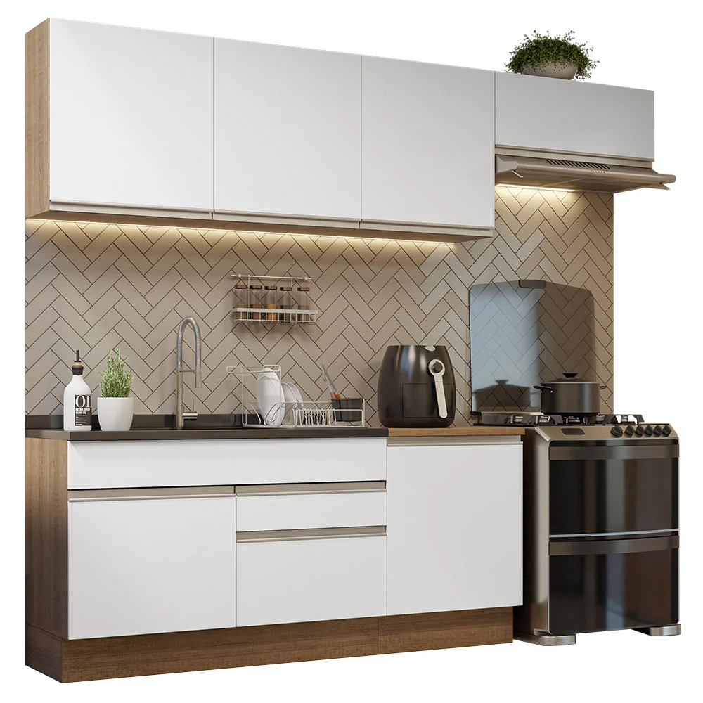 Combo completo de Cocina 260cm Marrón/Blanco Glamy Madesa 03 - Image 2