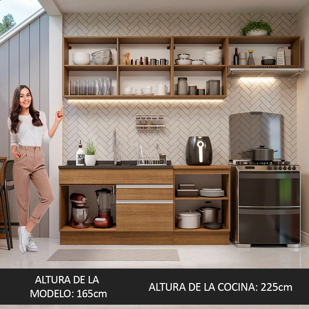 Combo completo de Cocina 260cm Marrón Glamy Madesa 03 - Image 5
