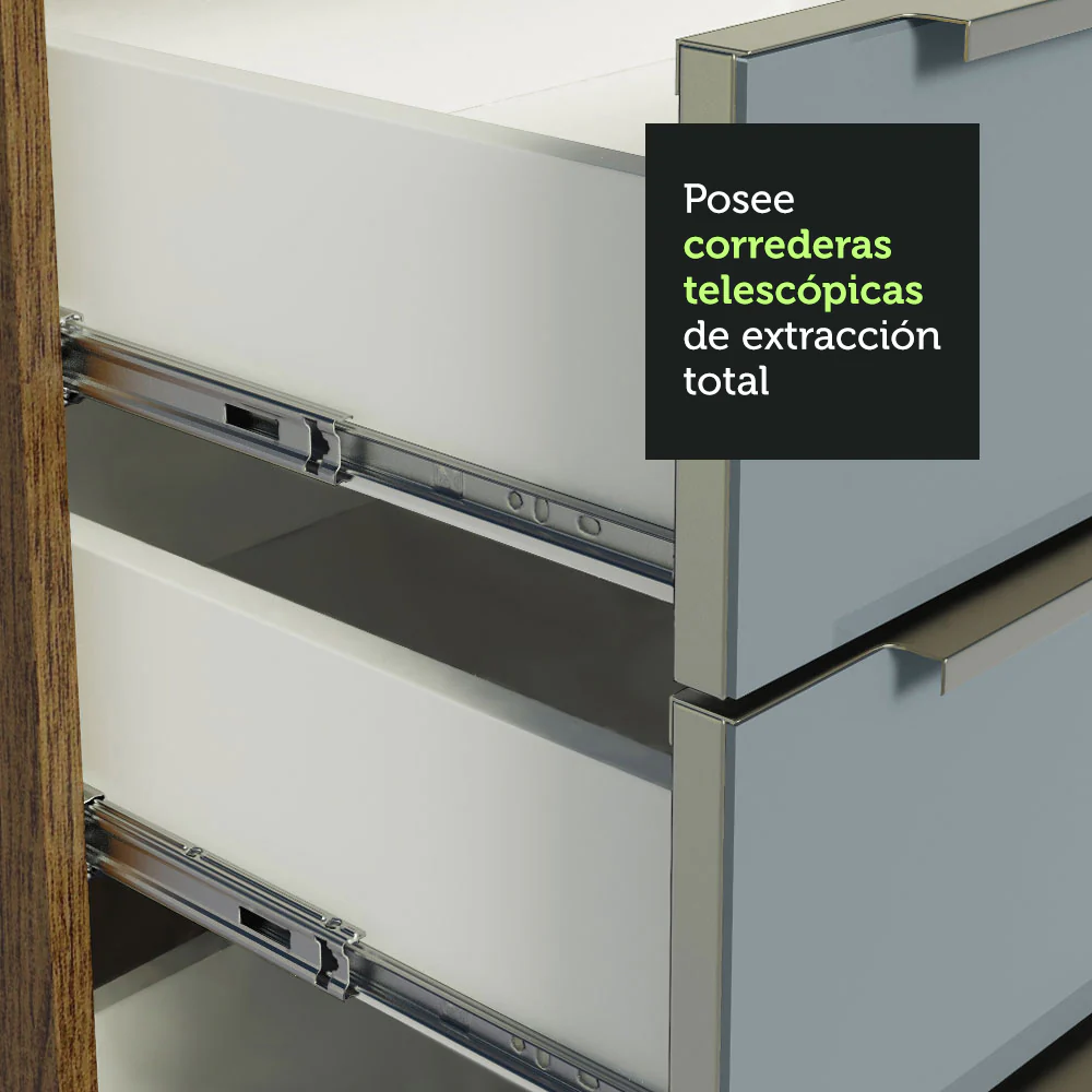 Combo completo de Cocina 260cm Marrón/Gris Lux Madesa 03 - Image 7