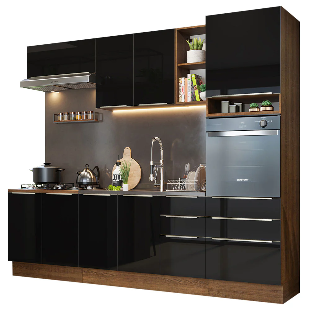 Combo completo de Cocina 260cm Marrón/Negro Lux Madesa 08 - Image 2