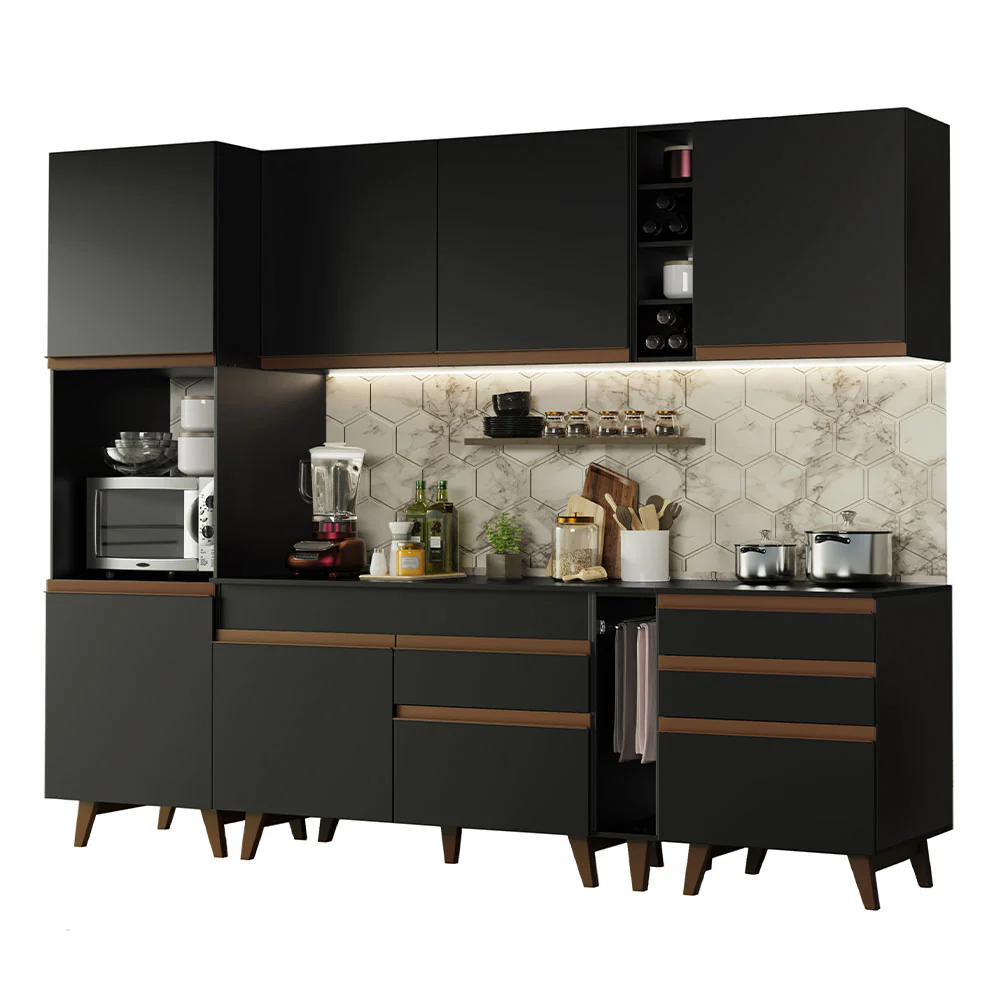 Combo completo de Cocina 260cm Negro Reims Madesa 05 - Image 3