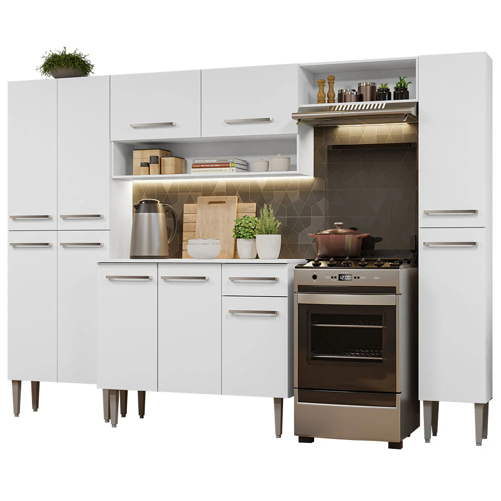 Combo Completo de Cocina 261cm Blanco Emilly Hit Madesa - Image 3