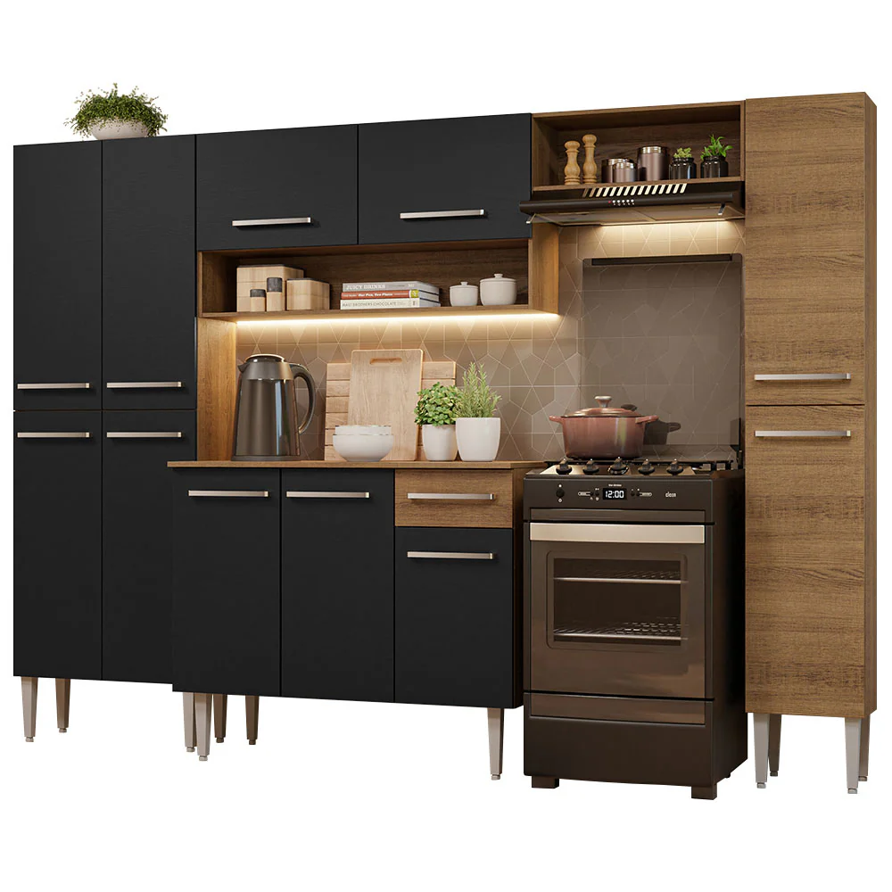 Combo completo de Cocina 261cm Emilly Hit Marrón/Negro - Image 3