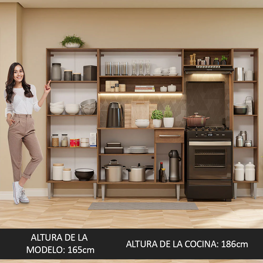 Combo completo de Cocina 261cm Emilly Hit Marrón/Negro - Image 5