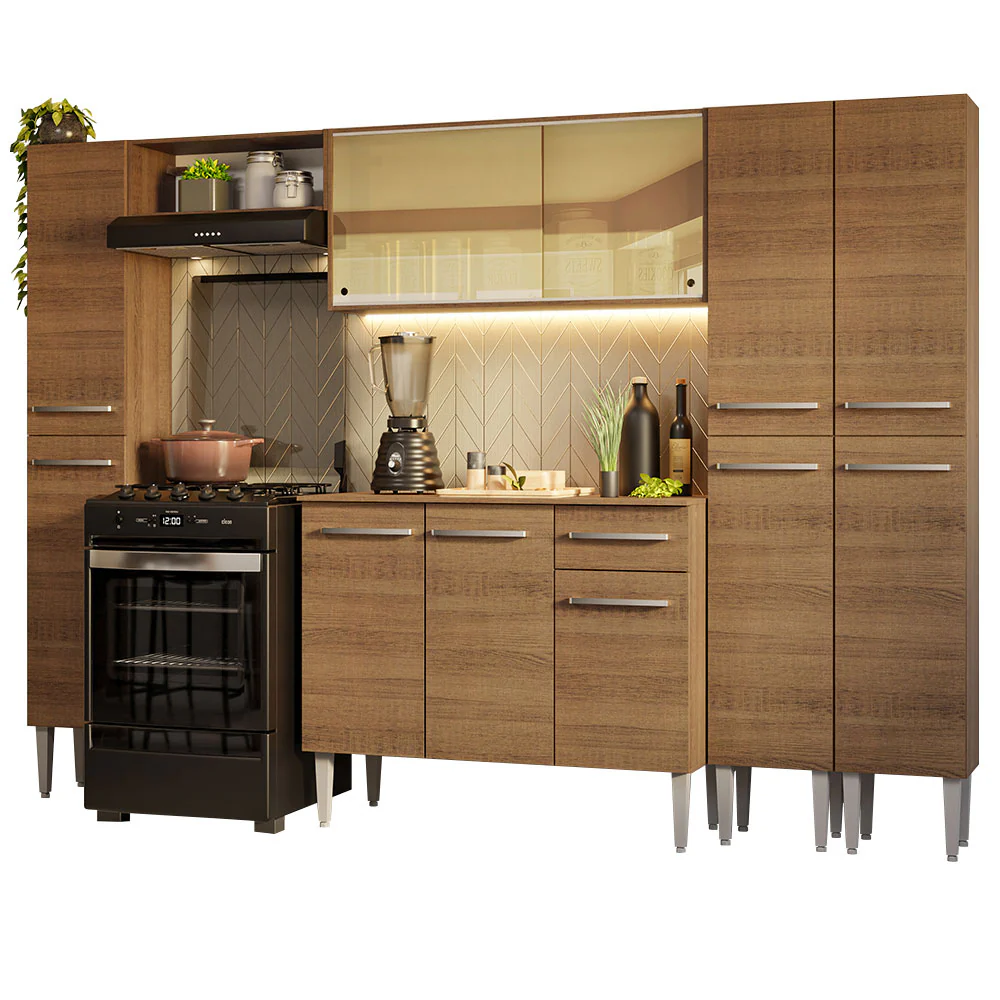 Combo completo de Cocina 261cm Emilly Madesa 07 - Marrón - Image 3