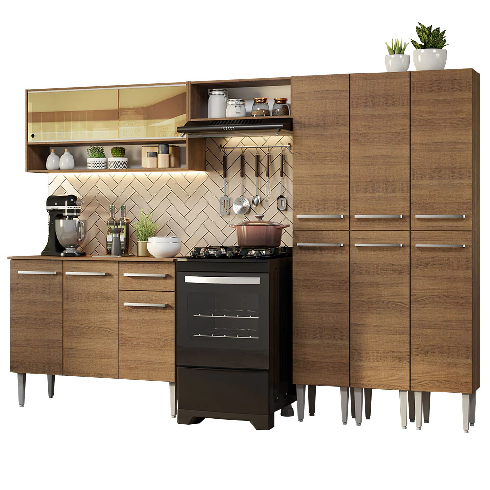Combo completo de Cocina 261cm Emilly Madesa 08 - Marrón - Image 3