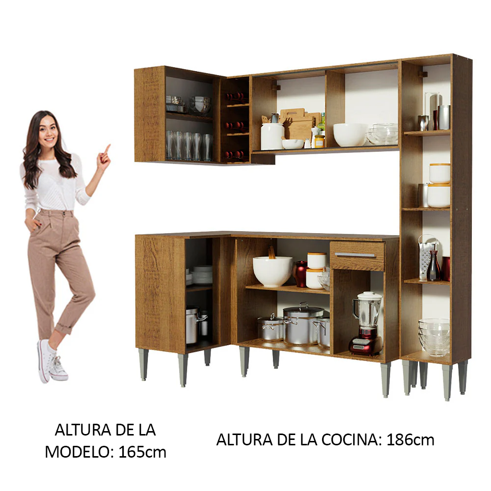 Combo completo de Cocina Esquinera 261cm Emilly River Madesa 03 - Image 5