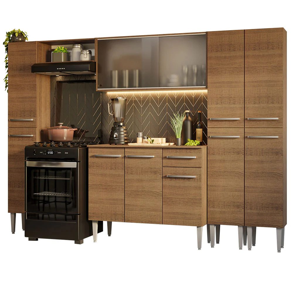 Combo completo de Cocina 261cm Marrón Emilly Madesa 06 - Image 3