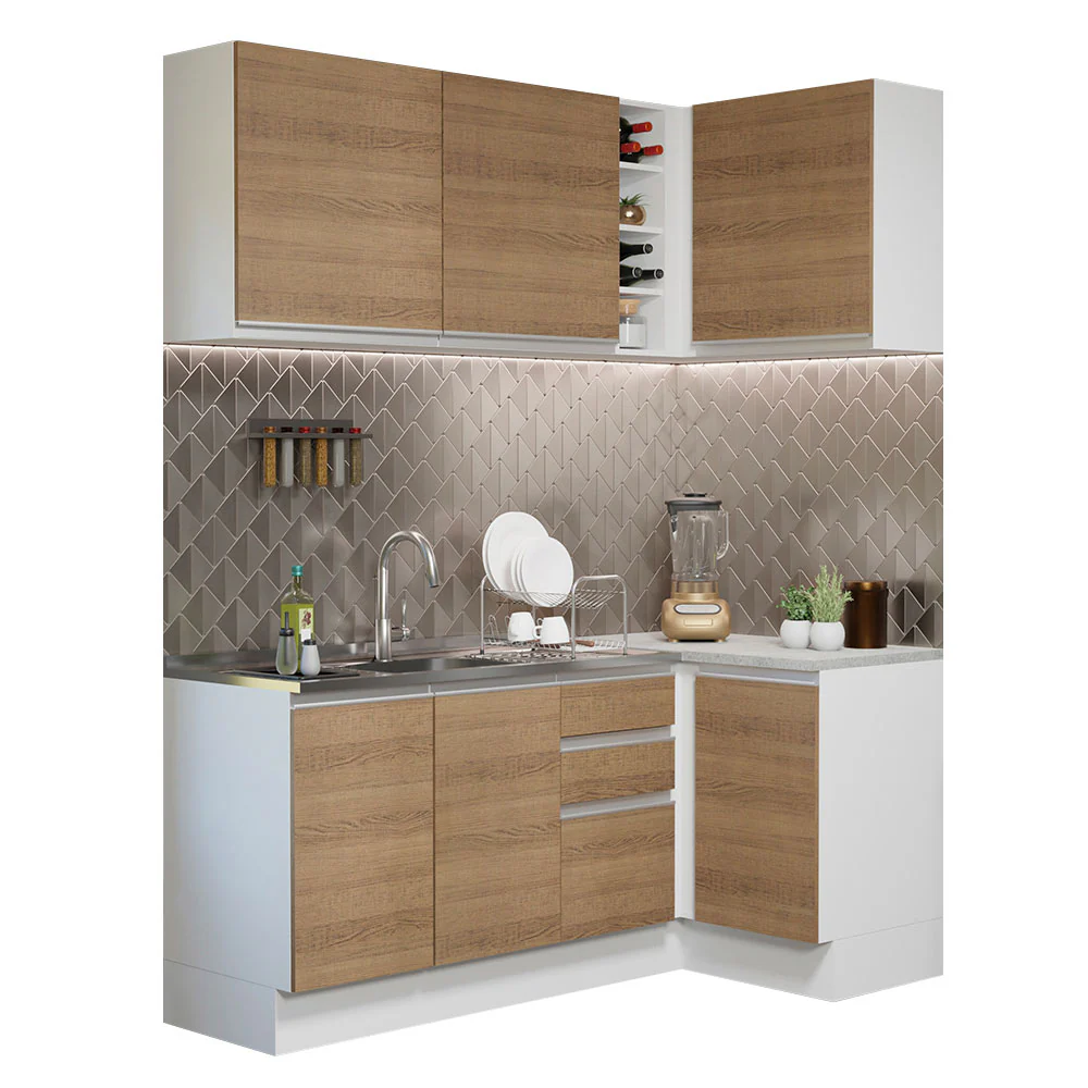 Combo completo de Cocina Esquinera 269cm Glamy Madesa 01 B/M - Image 3
