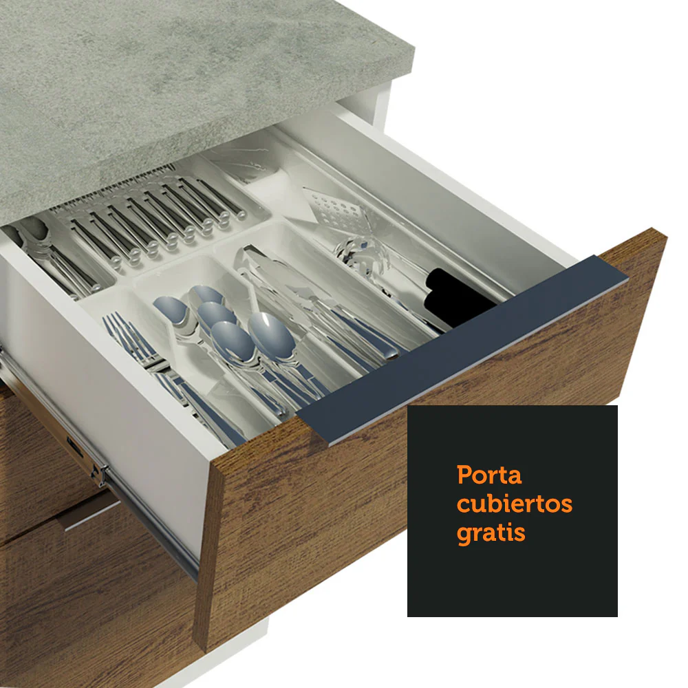 Combo Completo de Cocina 270 cm Blanco/Marrón Stella Madesa 05 - Image 8