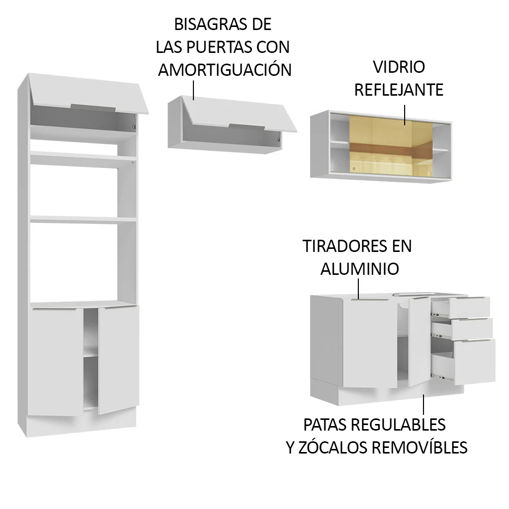 Combo Completo de Cocina 270 cm Blanco Stella Madesa 06 - Image 4