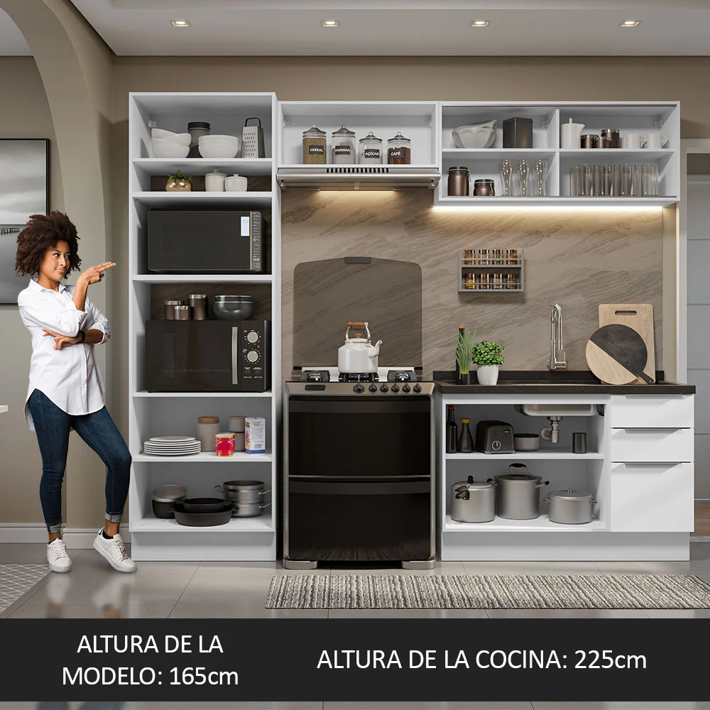 Combo Completo de Cocina 270 cm Blanco Stella Madesa 06 - Image 5