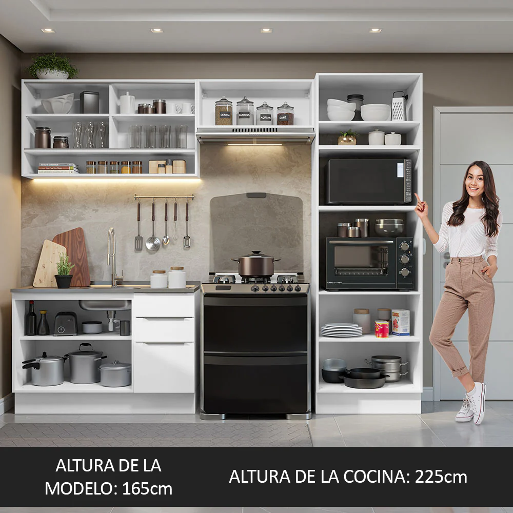 Combo Completo de Cocina 270 cm Blanco Stella Madesa 07 - Image 5