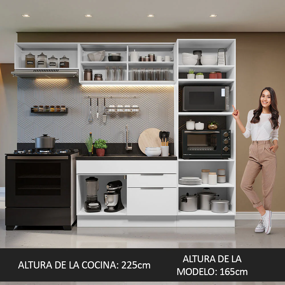 Combo Completo de Cocina 270 cm Blanco Stella Madesa 08 - Image 5