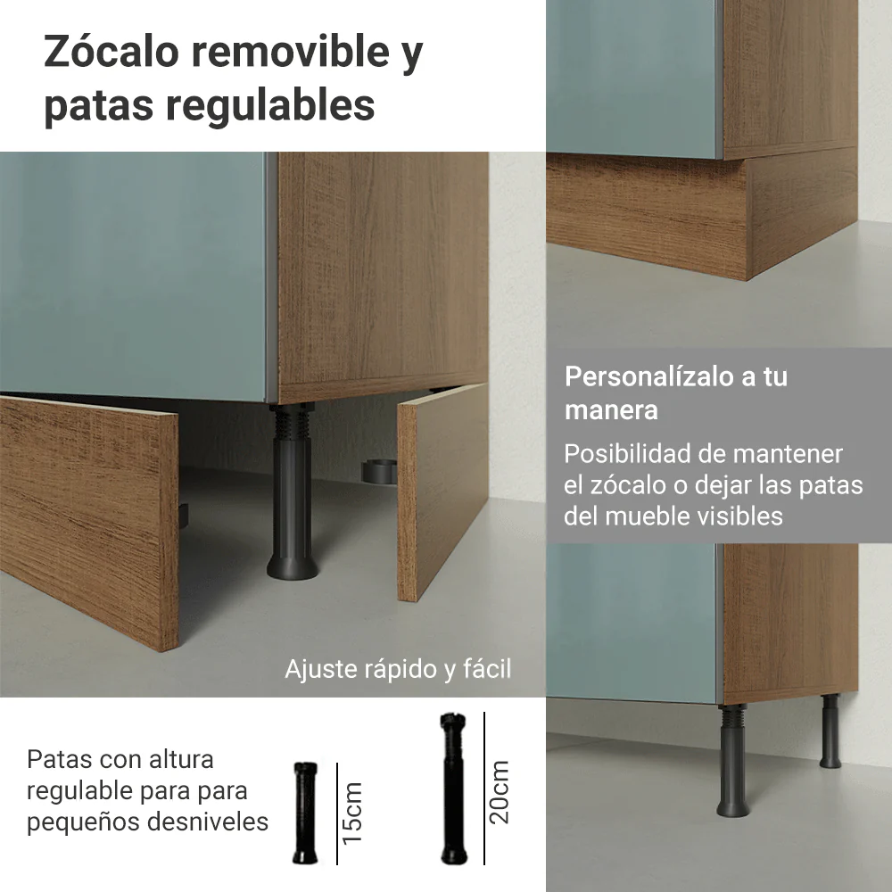 Combo completo de Cocina 270 cm Marrón/Gris Lux Madesa 07 - Image 9