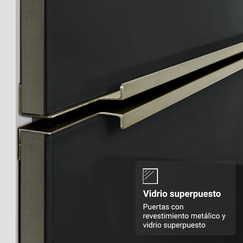 Combo completo de Cocina 270 x 60 cm Blanco/Negro Lux Madesa 08 - Image 8