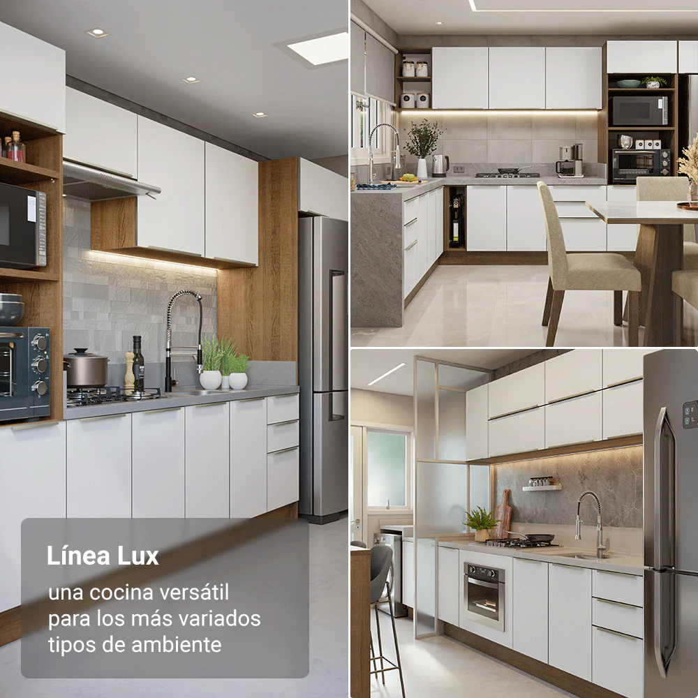 Combo Completo de Cocina 270 x 60 cm Marrón/Blanco Aterciopelado Lux Madesa 06 - Image 4