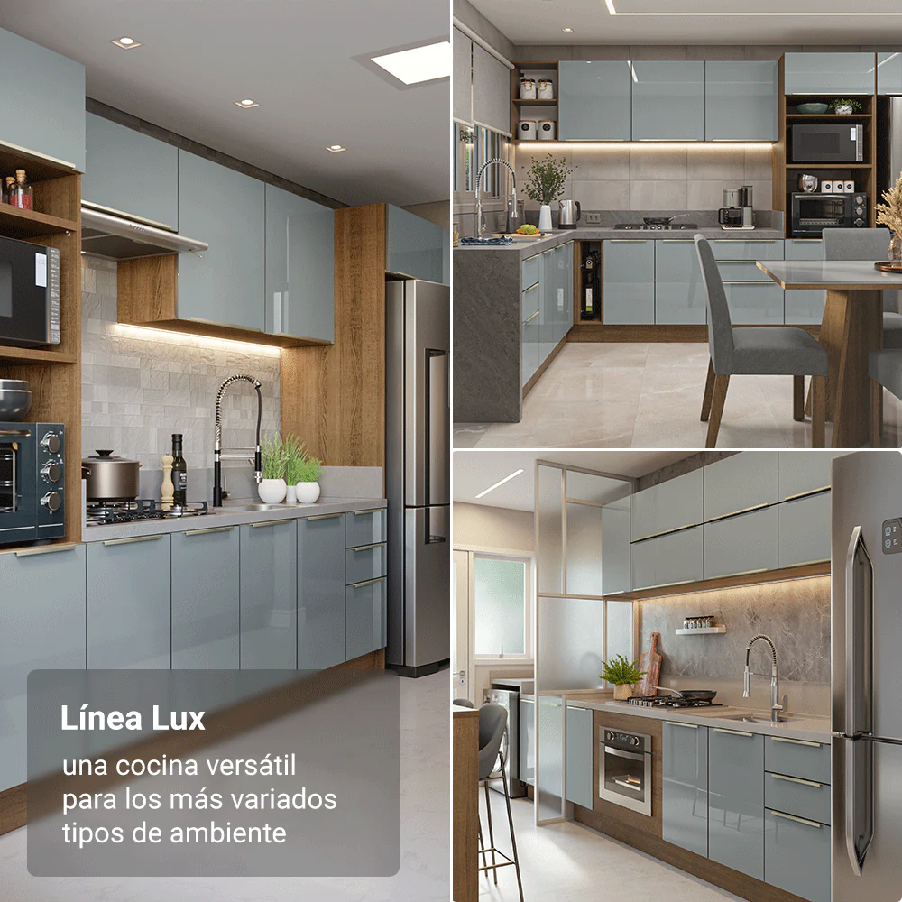 Combo completo de Cocina 270 x 60 cm Marrón/Gris Lux Madesa 08 - Image 5