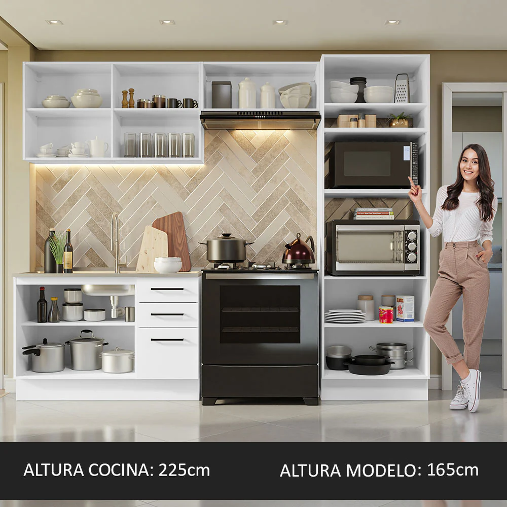 Combo completo de Cocina 270cm Blanco Agata Madesa 08 - Image 5
