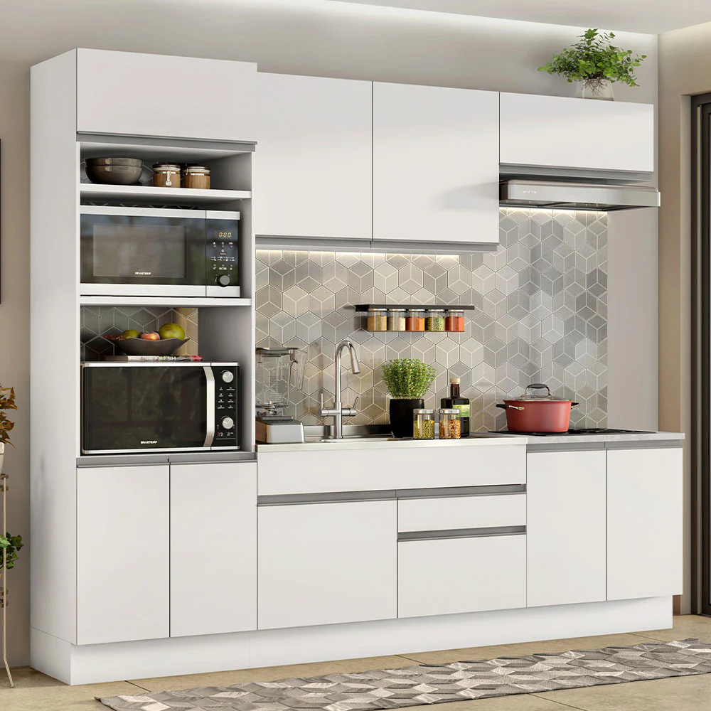 Combo completo de Cocina 270cm Blanco Glamy 13