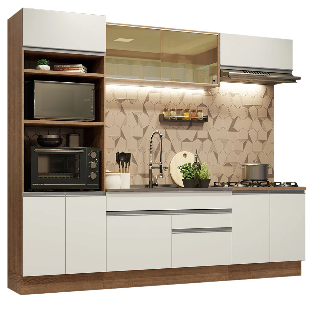 Combo completo de Cocina 270cm Glamy Madesa 10 Marrón/Blanco - Image 3