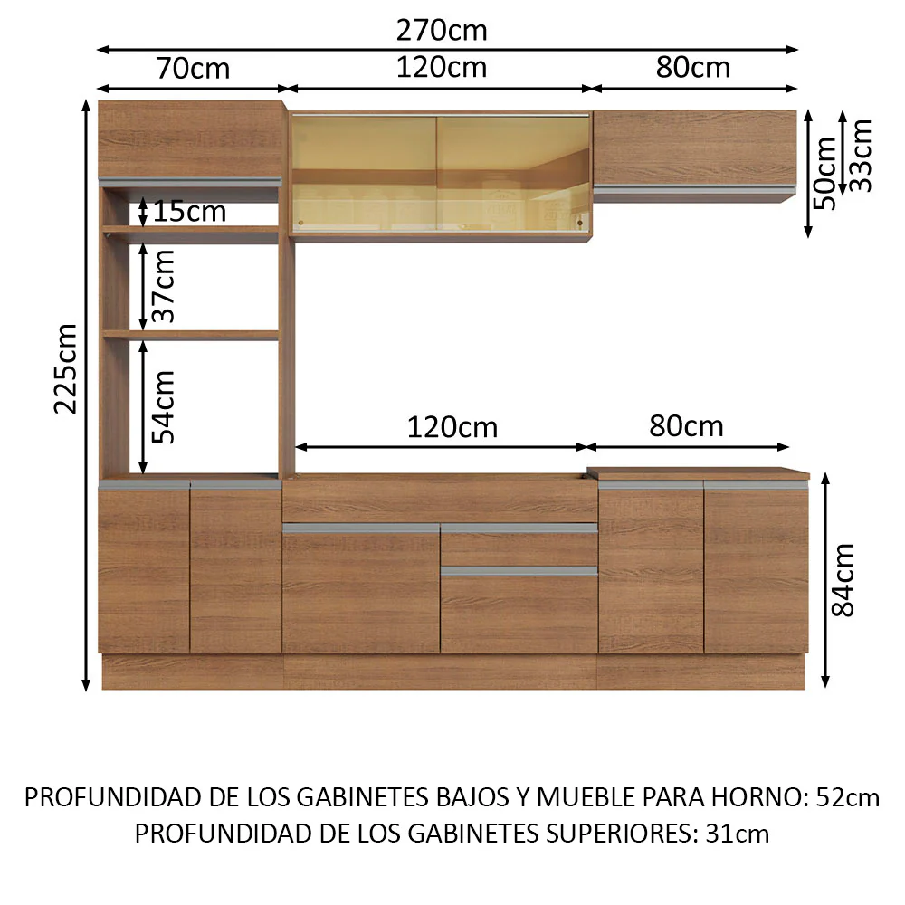 Combo completo de Cocina 270cm Glamy Madesa 10 - Image 2