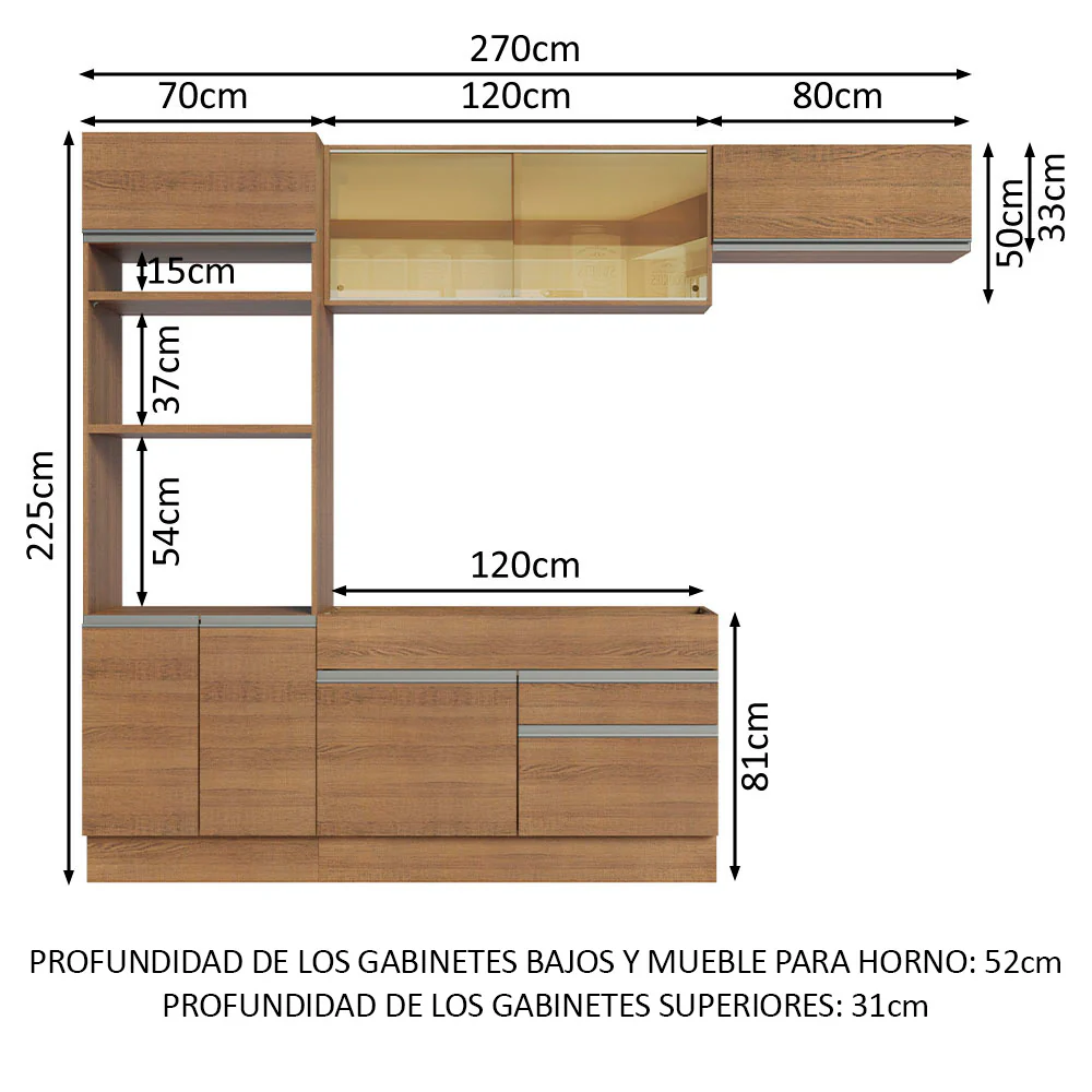 Combo completo de Cocina 270cm Glamy Madesa 11 - Image 2