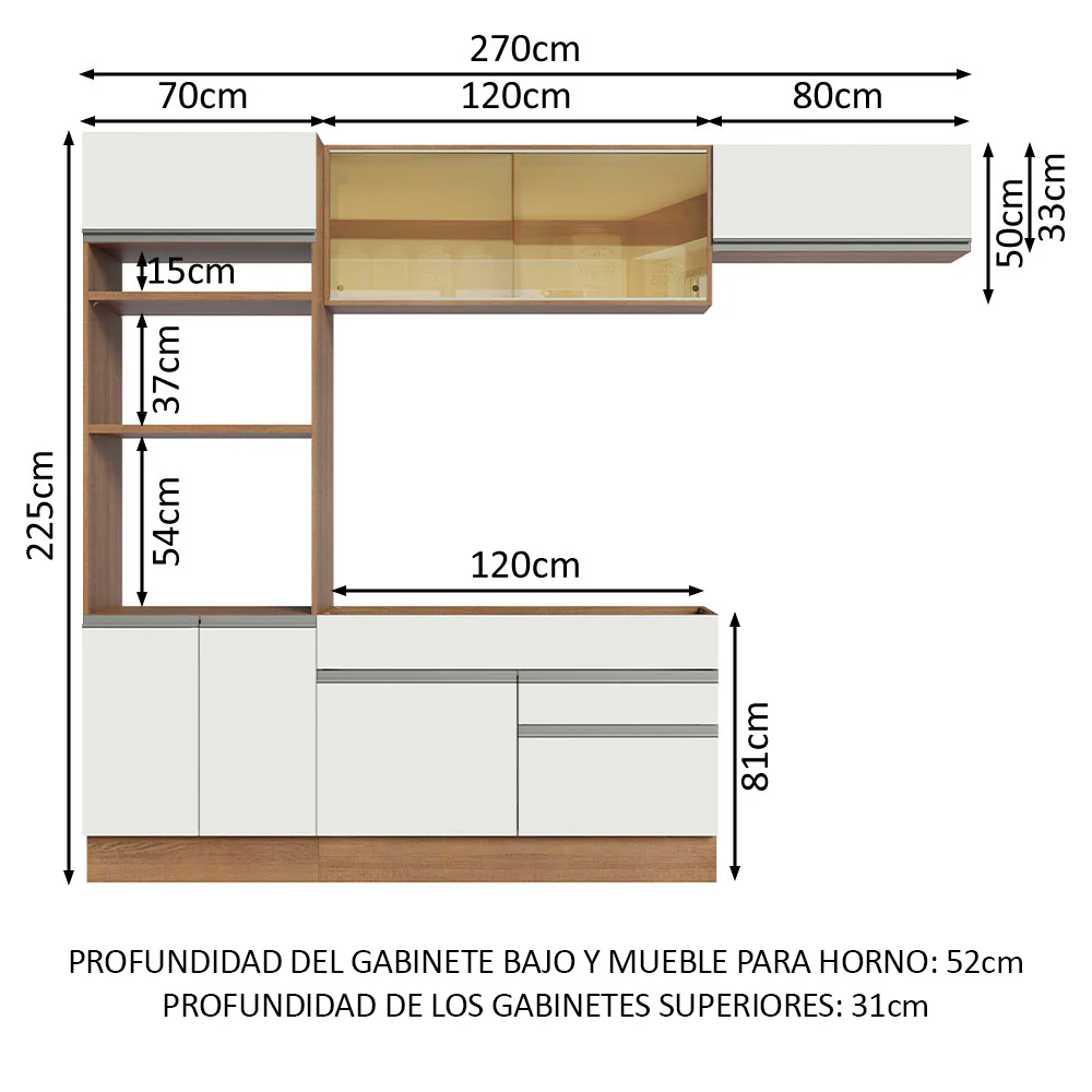 Combo completo de Cocina 270cm Glamy Madesa 11 - Image 2
