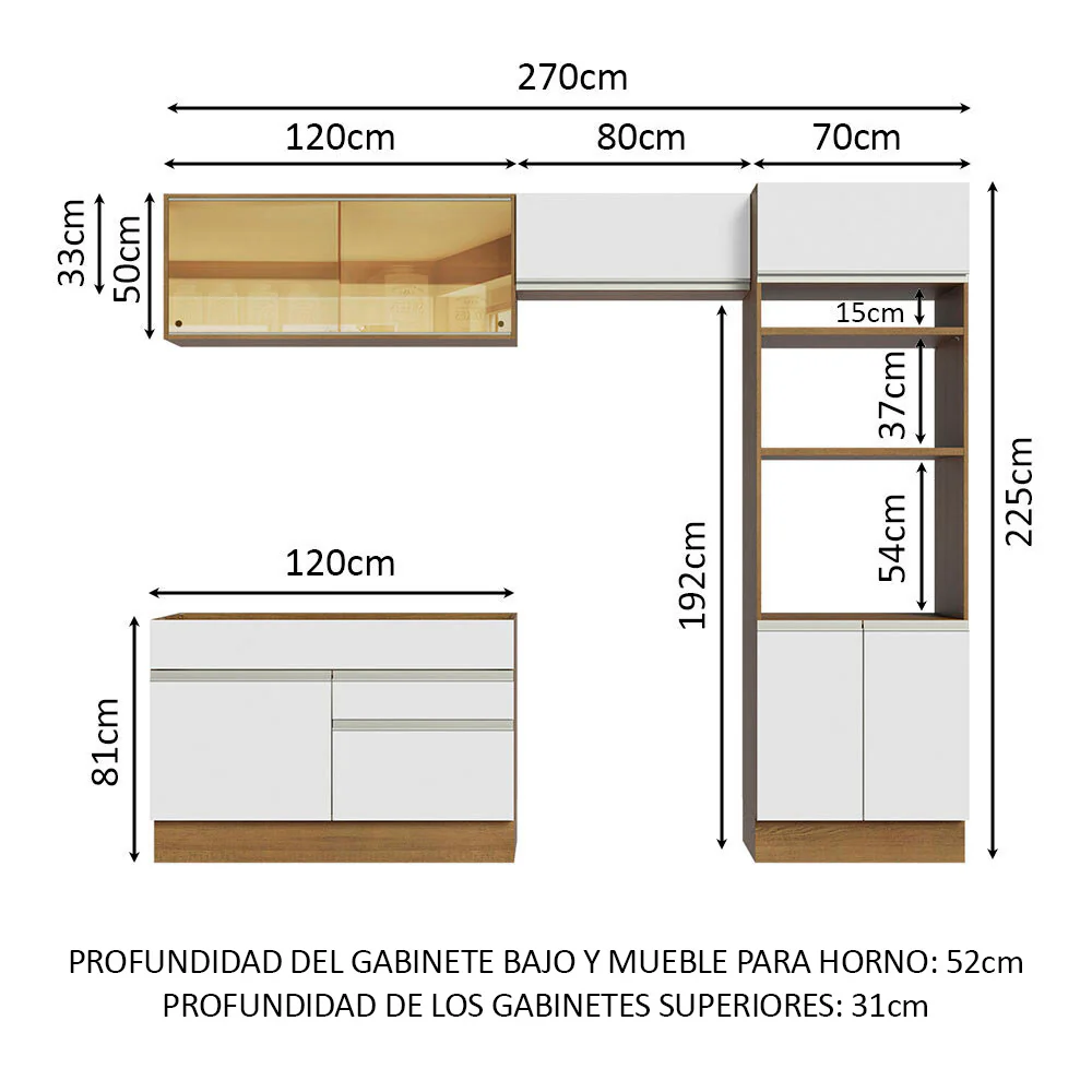 Combo completo de Cocina 270cm Glamy Madesa 12 - Image 2