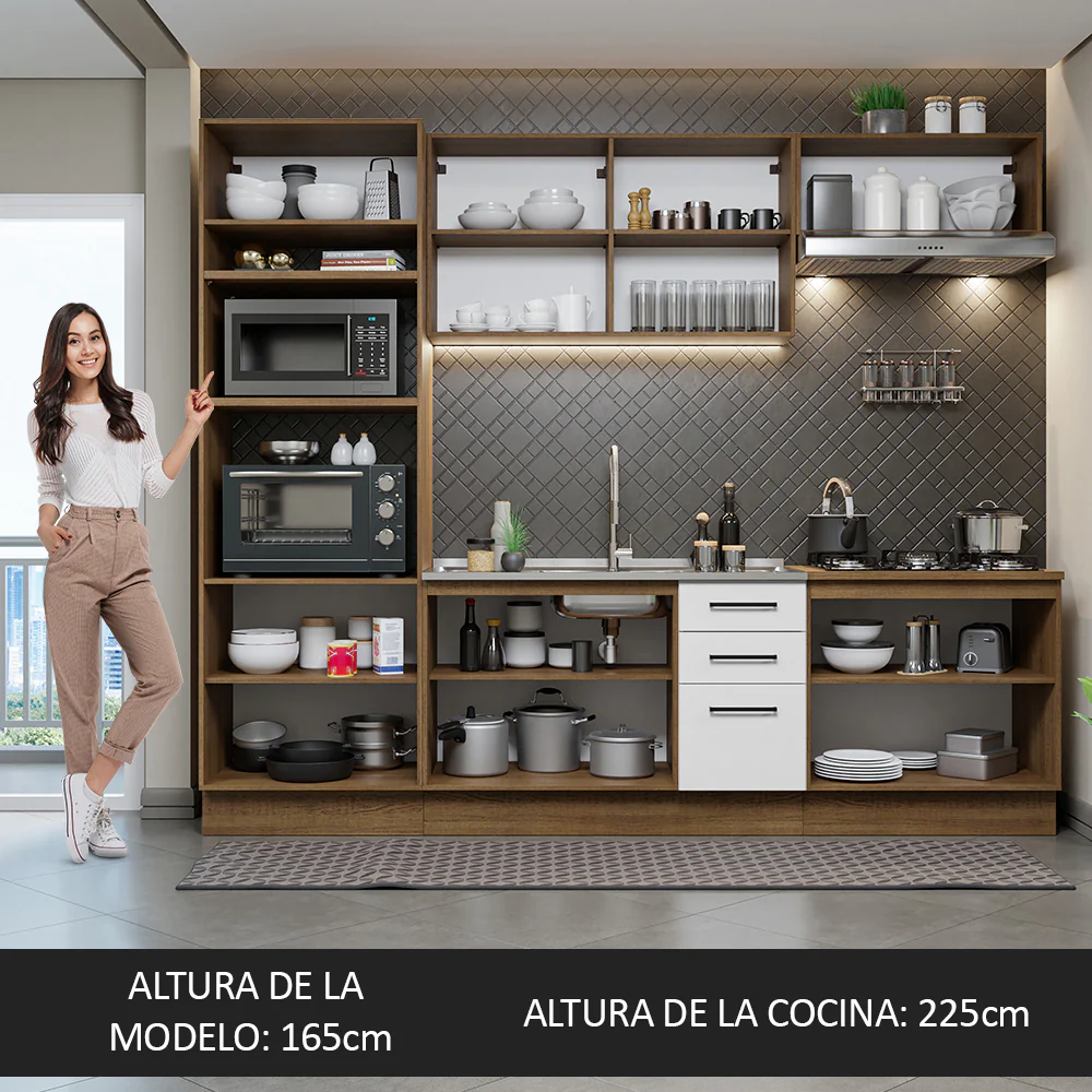 Combo completo de Cocina 270cm Marrón/Blanco Agata Madesa 01 - Image 10