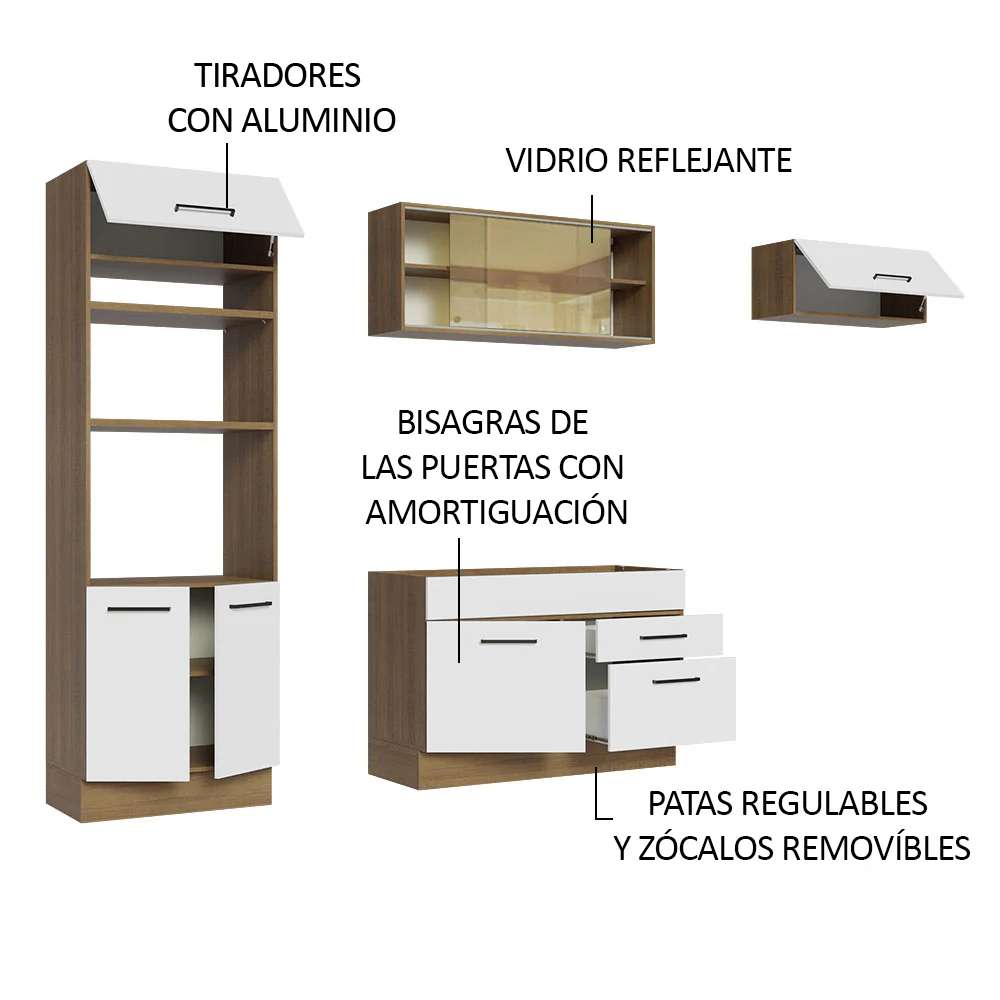 Combo completo de Cocina 270cm Marrón Blanco Agata Madesa 04 - Image 4