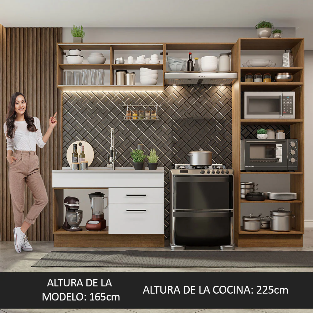 Combo completo de Cocina 270cm Marrón/Blanco Agata Madesa 05 - Image 4