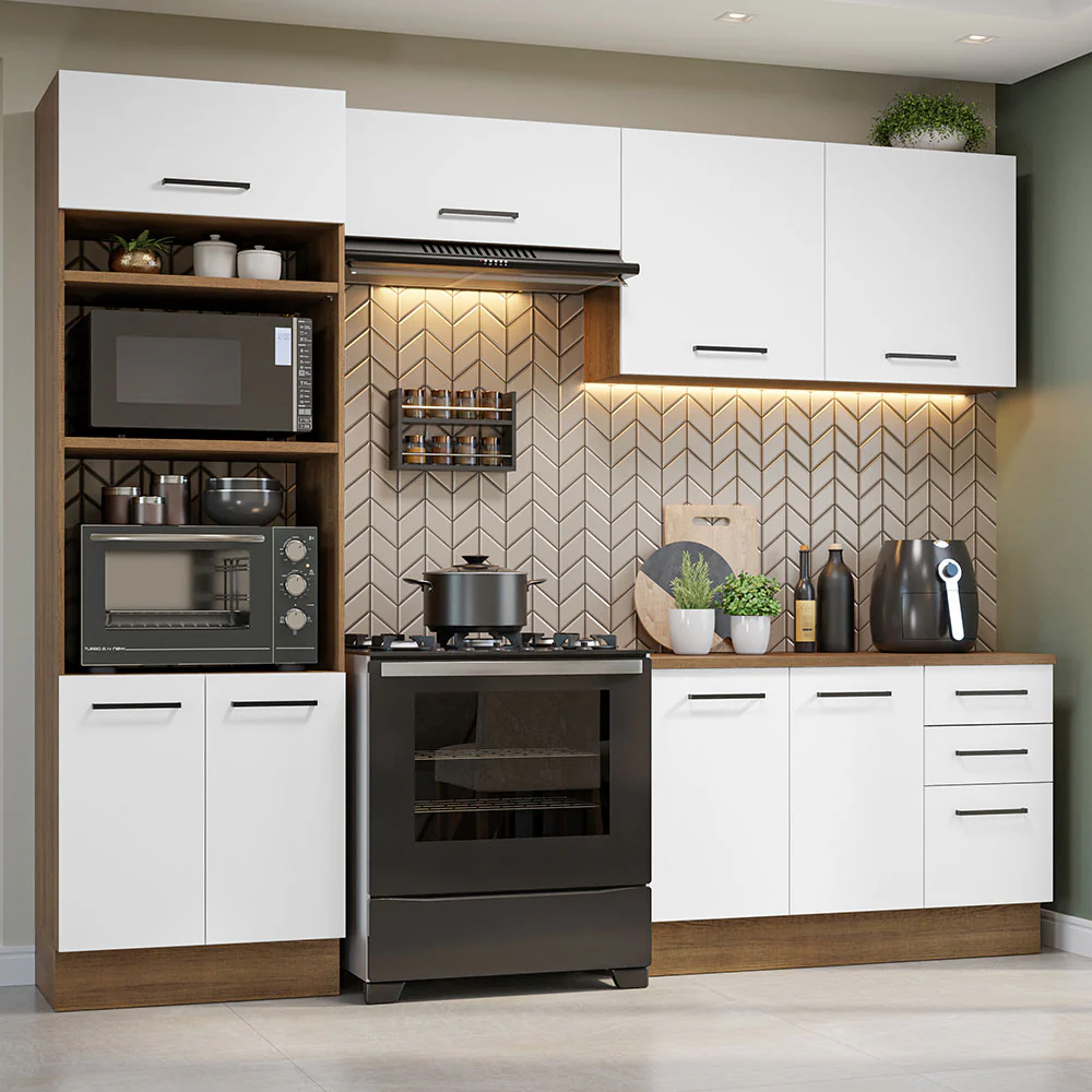 Combo completo de Cocina 270cm Marrón/Blanco Agata Madesa 07