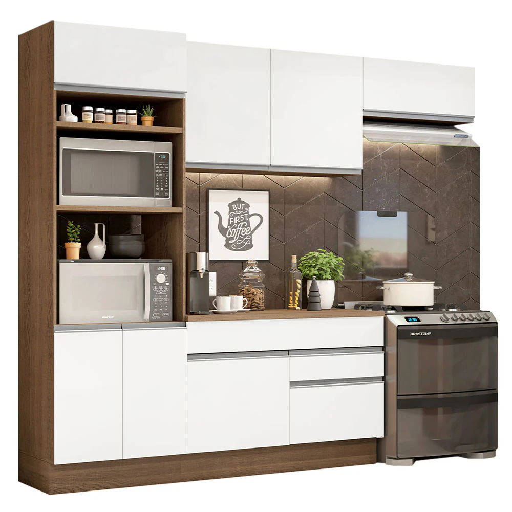 Combo completo de Cocina 270cm Marrón/Blanco Glamy Madesa 14 - Image 3