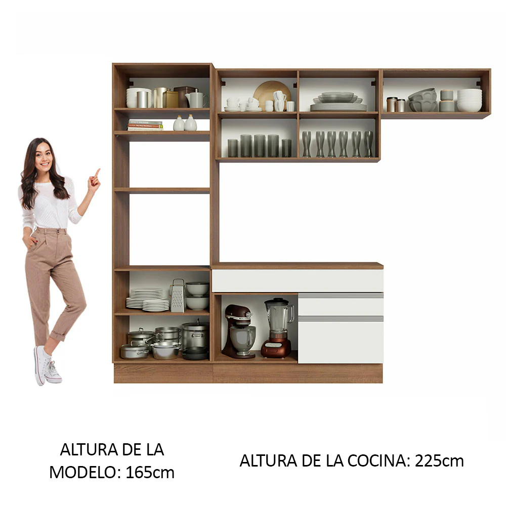 Combo completo de Cocina 270cm Marrón/Blanco Glamy Madesa 14 - Image 4