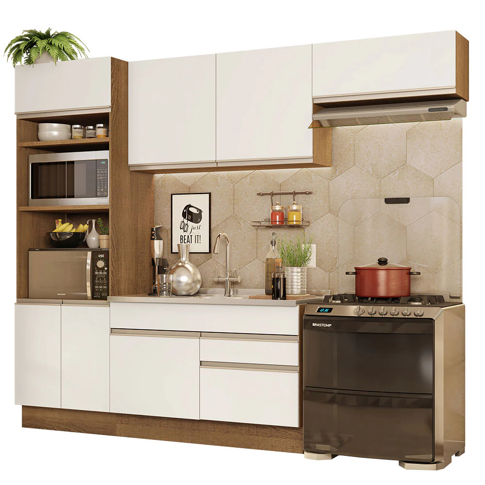 Combo completo de Cocina 270cm Marrón/Blanco Glamy Madesa 15 - Image 3