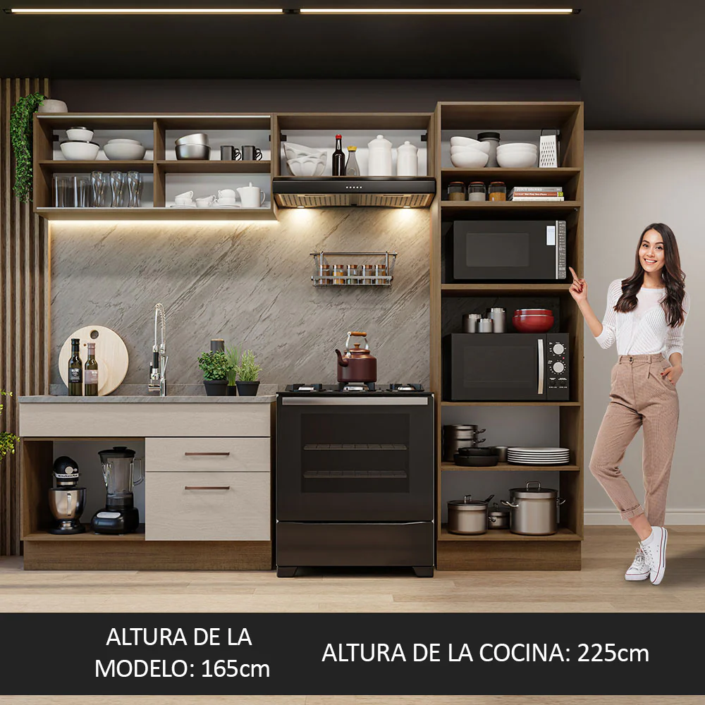 Combo completo de Cocina 270cm Marrón/Crema Agata Madesa 05 - Image 5