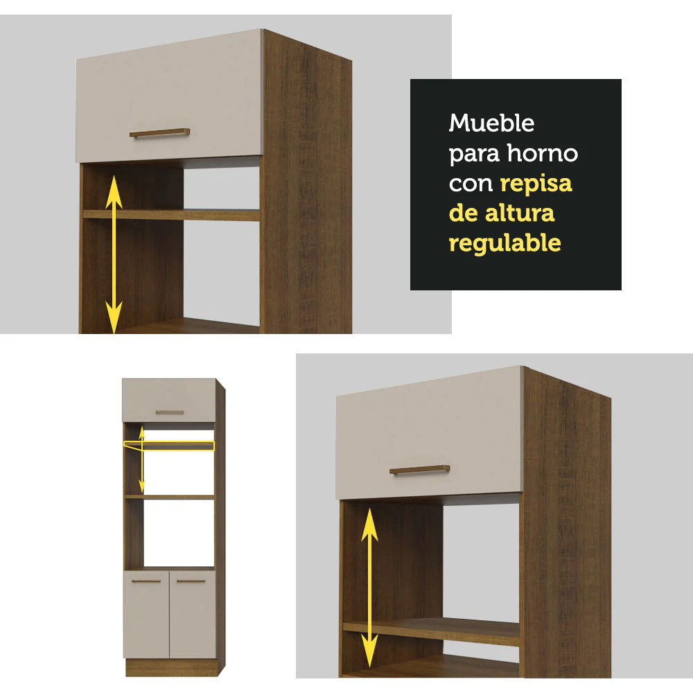 Combo completo de Cocina 270cm Marrón/Crema Agata Madesa 05 - Image 6