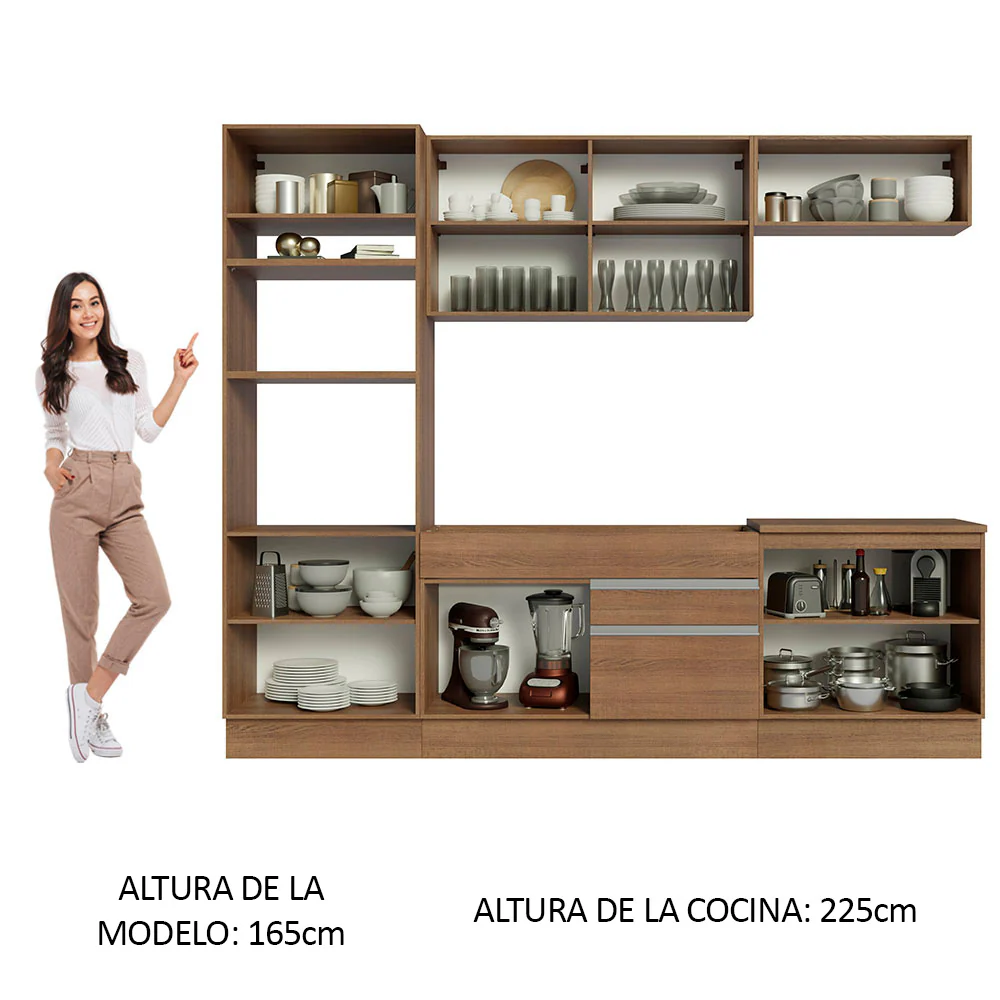 Combo completo de Cocina 270cm Marrón Glamy Madesa 13 - Image 4