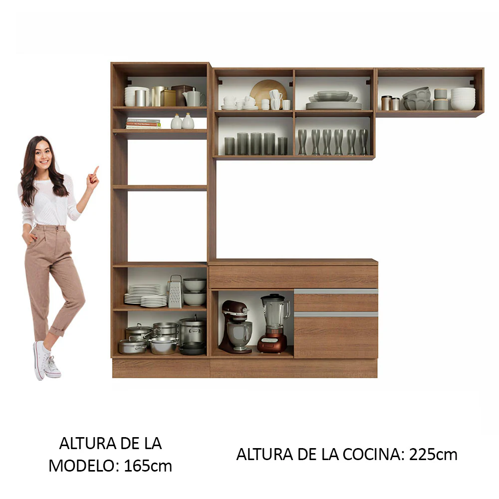 Combo completo de Cocina 270cm Marrón Glamy Madesa 14 - Image 4