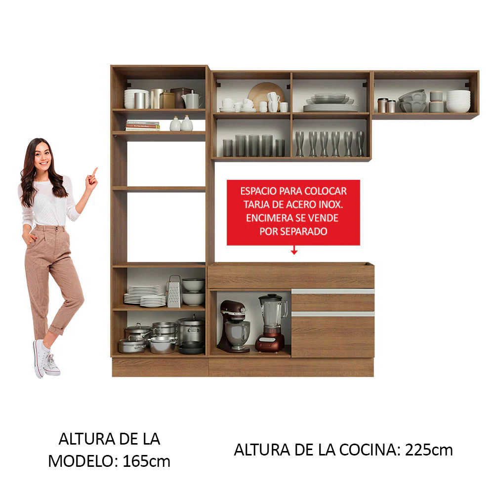 Combo completo de Cocina 270cm Marrón Glamy Madesa 15 - Image 4
