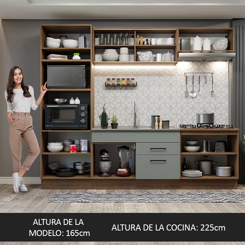 Combo completo de Cocina 270cm Marrón/Gris Agata 03 - Image 4