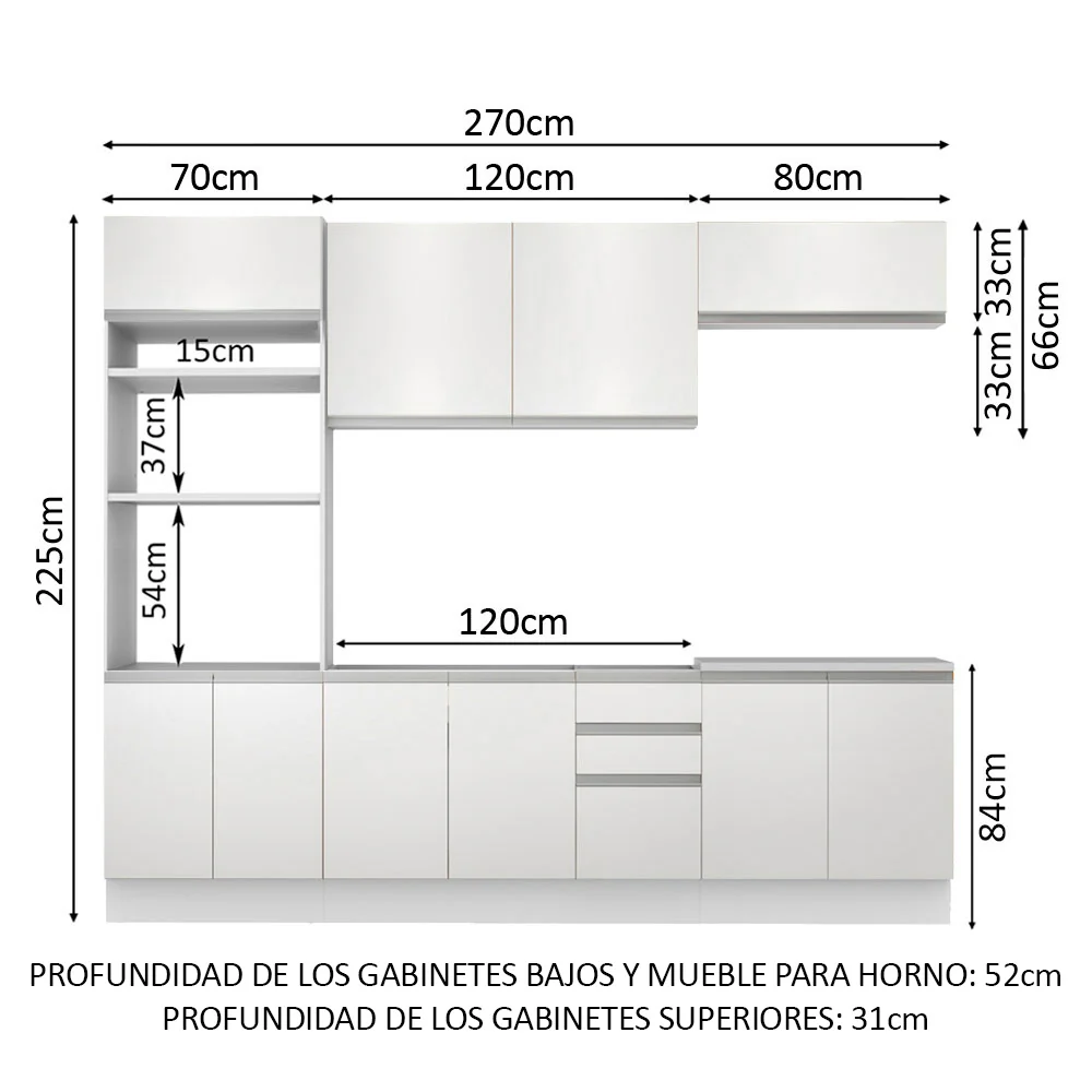 Combo completo de Cocina 270cm Viena Madesa - Image 2
