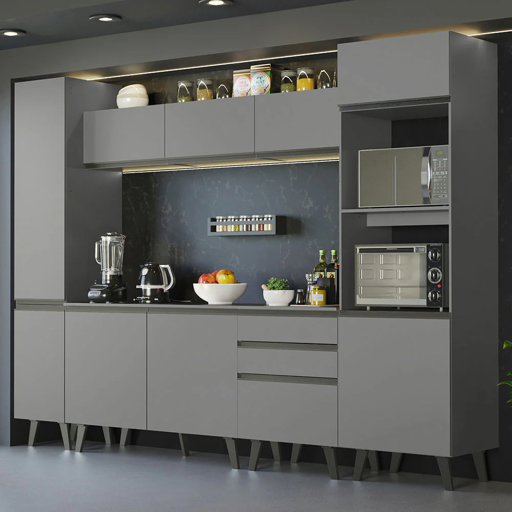 Combo Completo de Cocina 280 cm Gris Nice Madesa 01