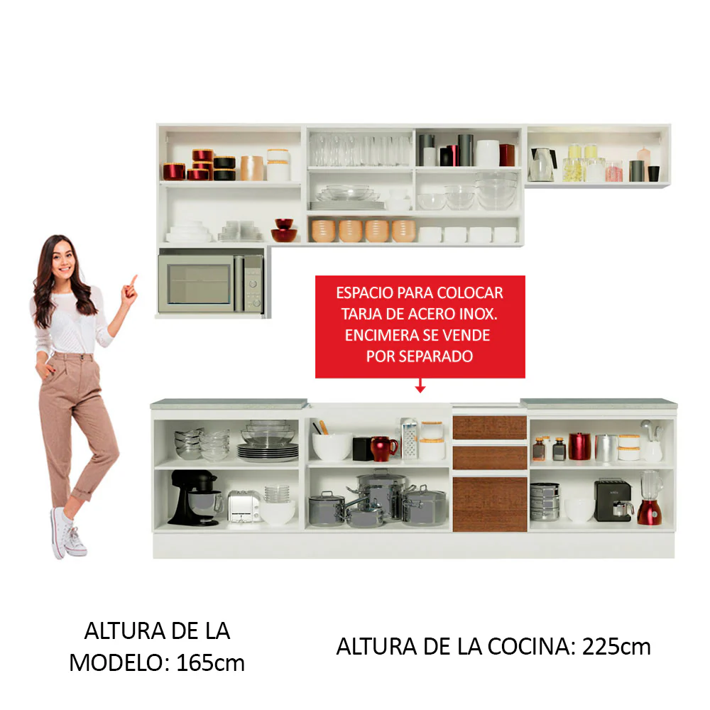 Combo completo de Cocina 280cm Genova Madesa 04 - Blanco - Image 5