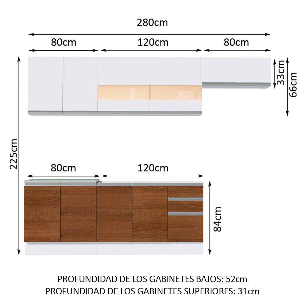Combo completo de Cocina 280cm Marcela Madesa 03 - Image 2