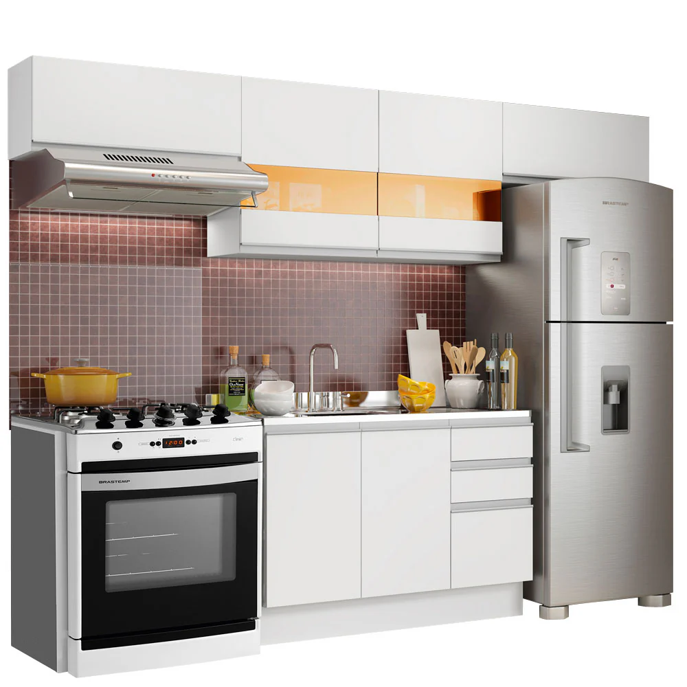 Combo completo de Cocina 280cm Marina Madesa 01 - Blanco - Image 3