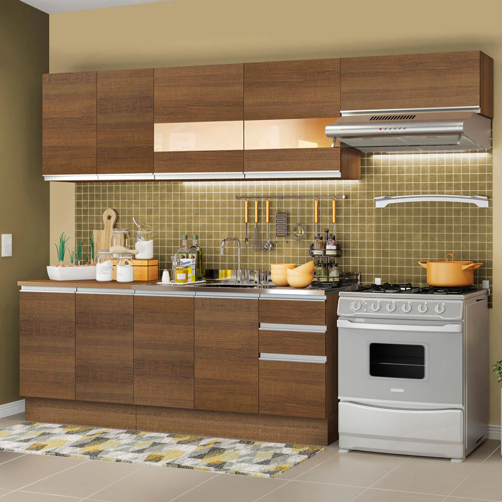 Combo completo de Cocina 280cm Marrón Marcela Madesa 03