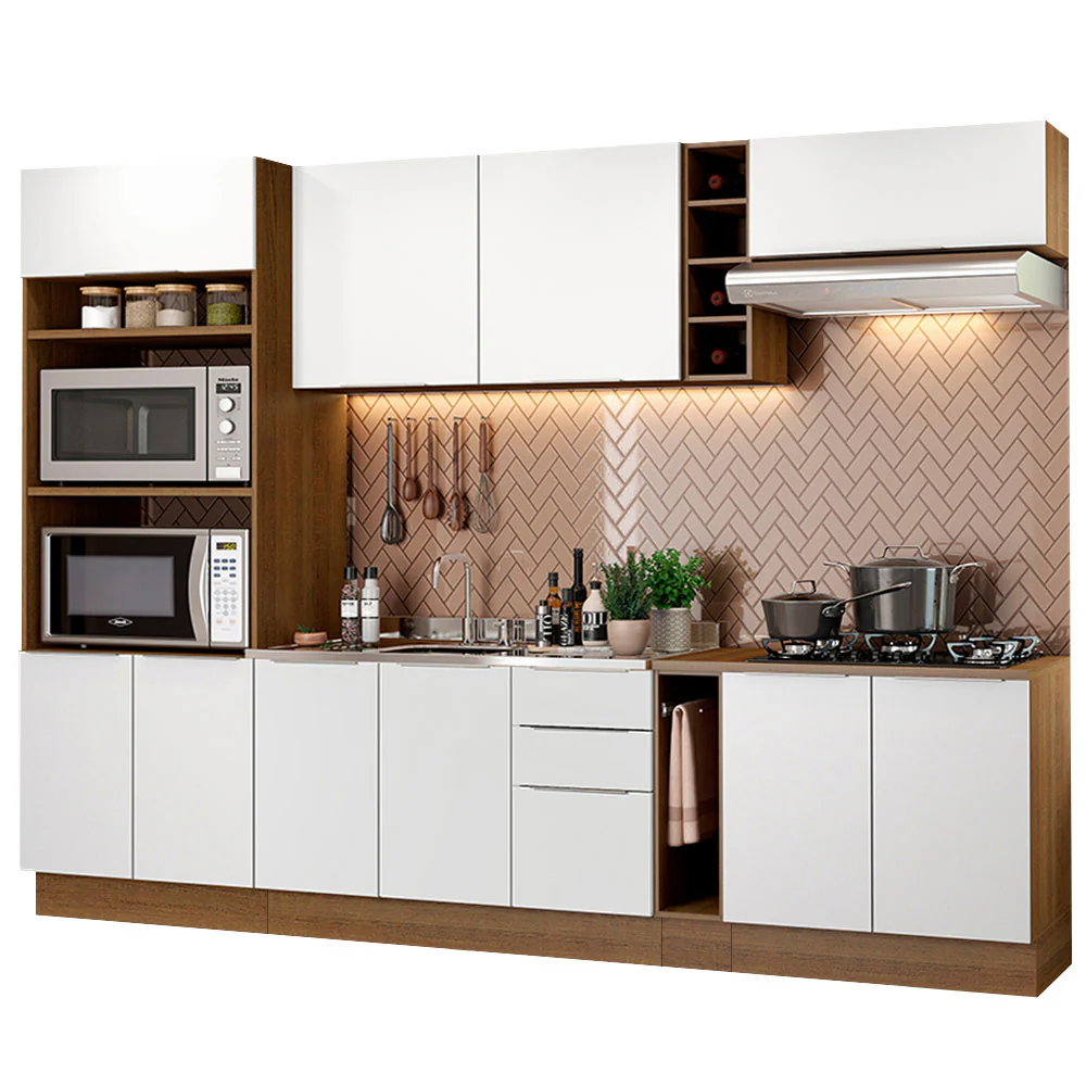 Combo Completo de Cocina 290cm Marrón/Blanco Stella Madesa 01 - Image 3